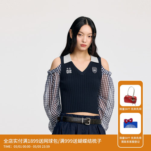 REVAN芮范设计师款学院风格子印花单衣RL30801084