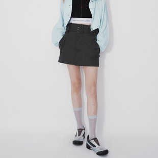 REVAN芮范设计师款 通勤感斜纹高腰A字短裙RM71501209