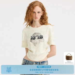 REVAN芮范设计师款趣味爱因斯坦印花T恤RL11001020