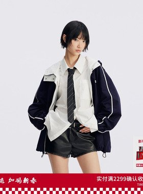 REVAN芮范设计师款运动风藏青夹克外套RL70110183