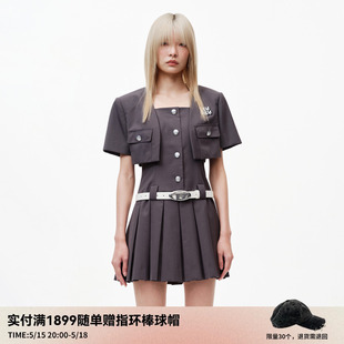 设计师款 复古学院风连衣裙套装 新品 REVAN芮范2023夏季 RN31101193