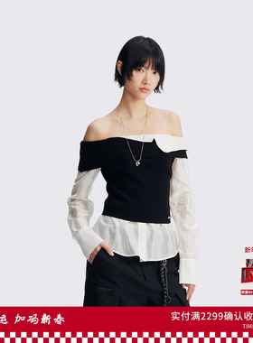 REVAN芮范设计师款温柔俏皮一字肩单衣RL70801098