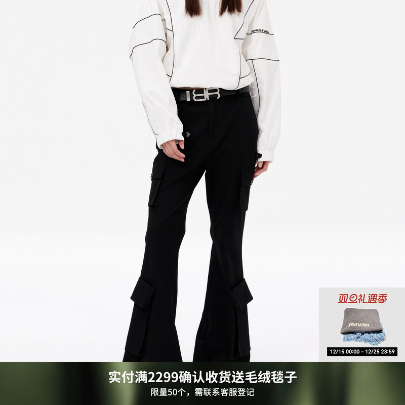 REVAN芮范设计师款甜酷运动风微弹工装裤RM11301073