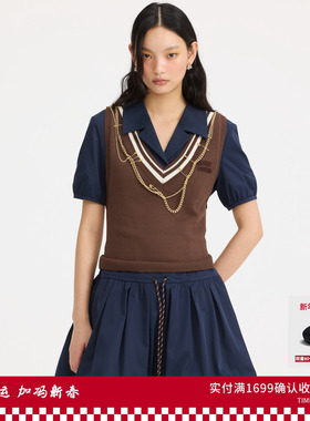 REVAN芮范设计师款学院风真两件连衣裙RL11101114