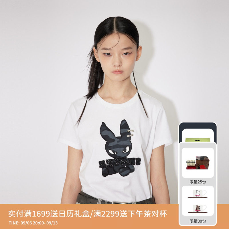 REVAN芮范设计师款玩趣外星兔贴布绣T恤RM31001059图片