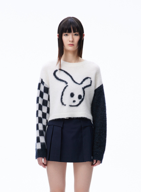 REVAN芮范夏瀚合作款萌趣兔子提花毛衣RN70601138