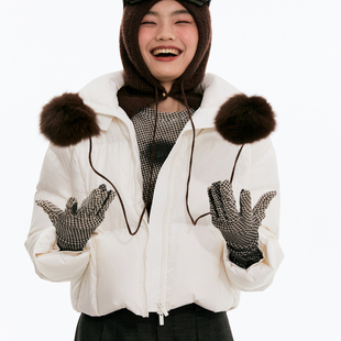 REVAN芮范设计师款 帽子披肩泡芙羽绒服RM90501242