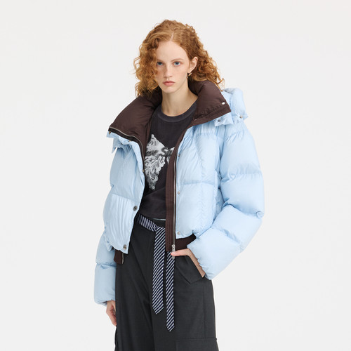 REVAN芮范新品设计师款减龄雾霾蓝撞色羽绒服RM90501265