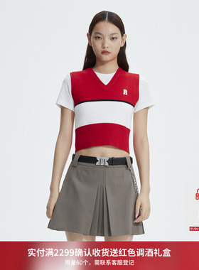 REVAN芮范设计师款学院风真两件背心毛衫RN11202037