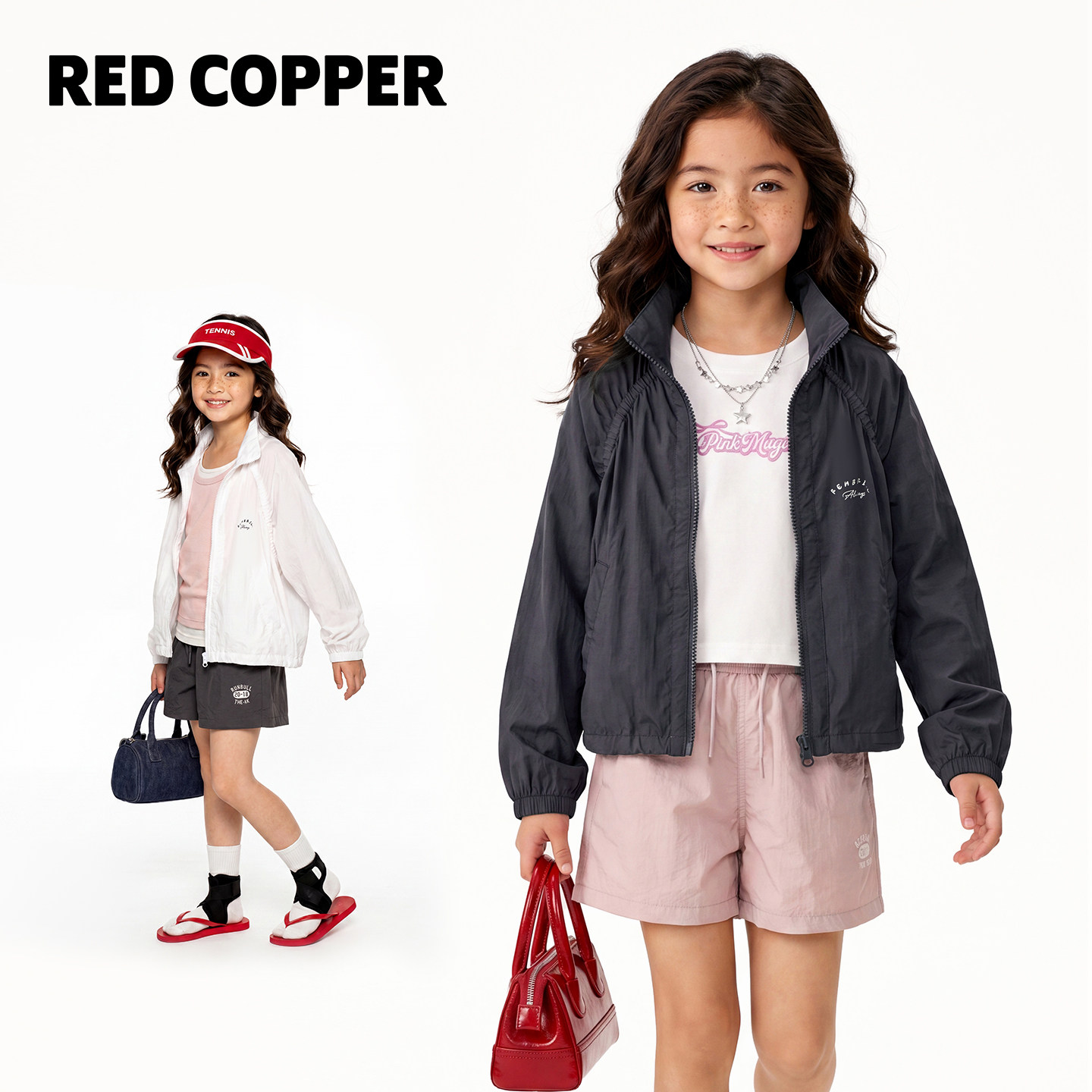 redcopper童装2026新款女童夏季户外防晒衣儿童防紫外线短款外套