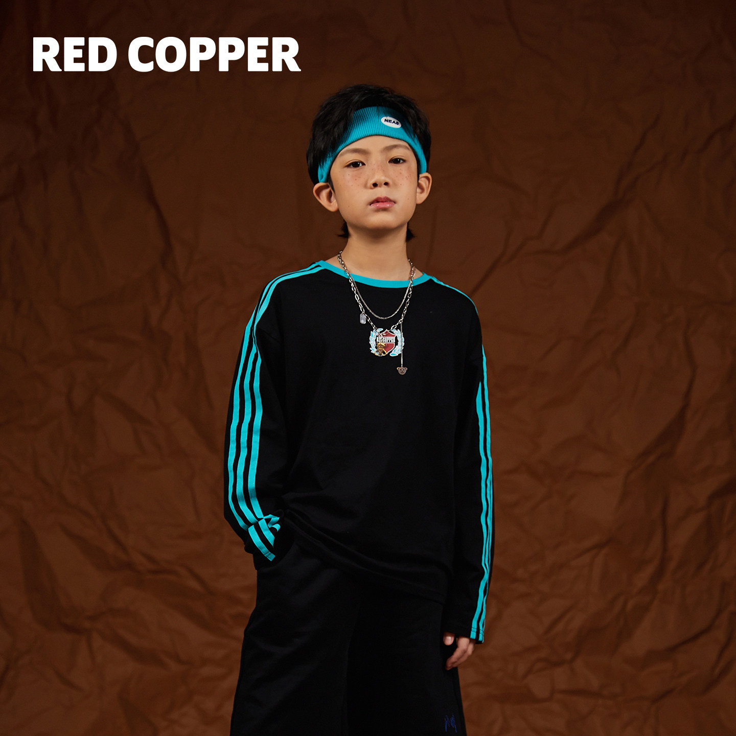 redcopper童装男童女童2025新款秋季儿童美式纯色条纹洋气长袖T恤,童装/婴儿装/亲子装,T恤,淘宝优惠券,粉丝福利购,淘宝优惠卷