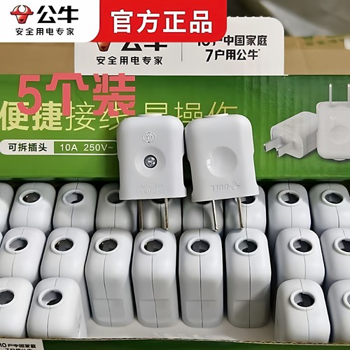 公牛10A二脚新款插头家用