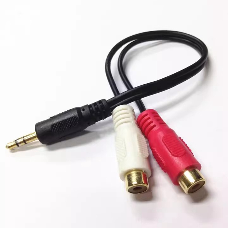 公转双莲花母头3.5mm RCA母音频转换对接线音响功放 左右声道母口