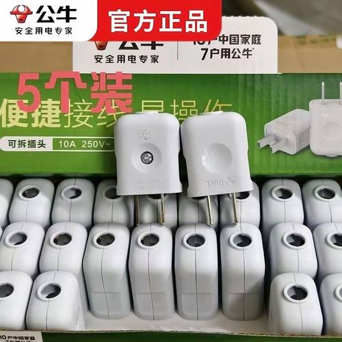 公牛10A二脚新款插头家用