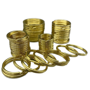 铜钥匙圈双层扁钥匙环简约汽车钥匙扣黄铜圆环平圈饰品挂饰配件