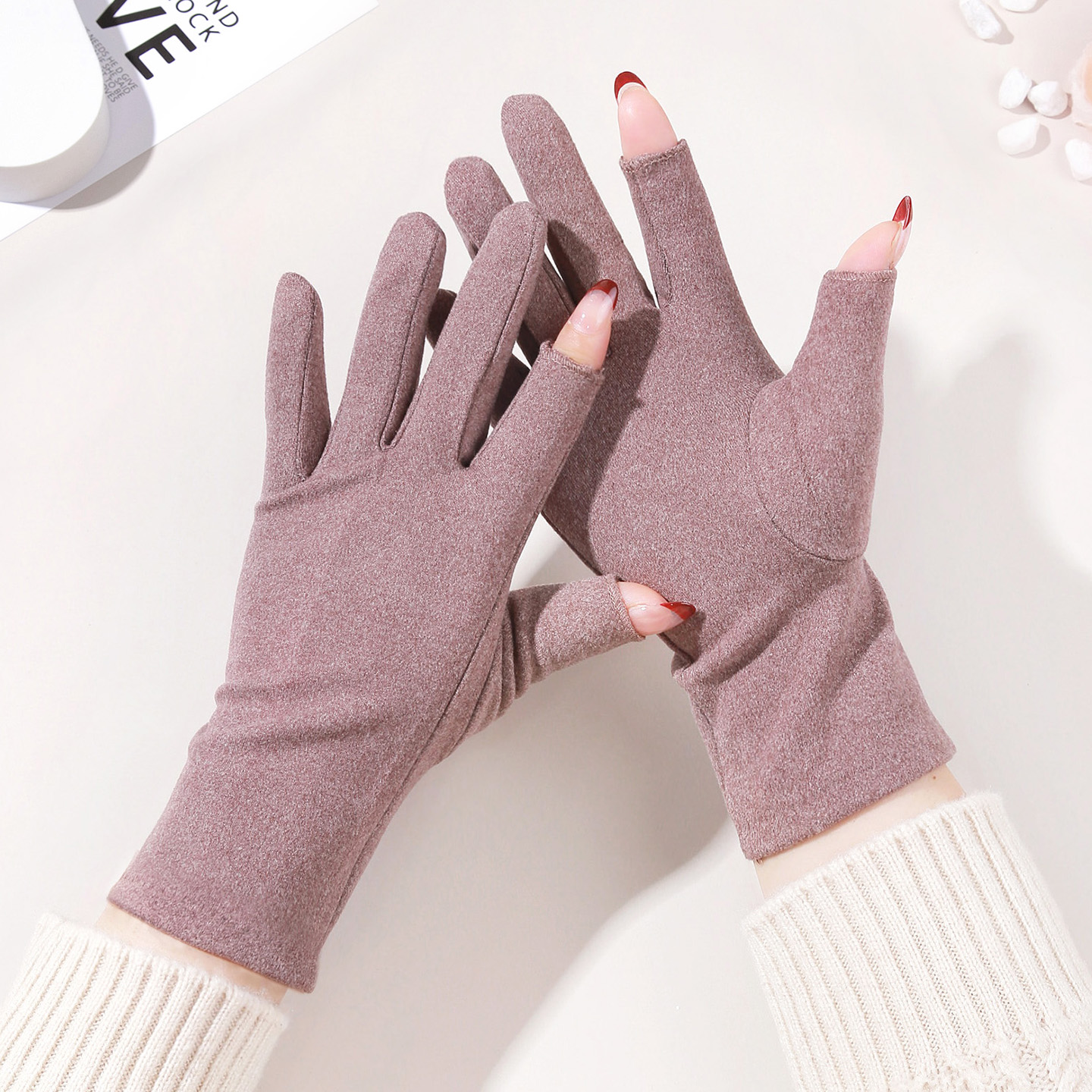 冬季德绒保暖防寒手套