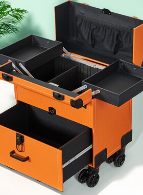 八把火纹绣箱移动美容师工具箱多层多功能化妆轻医美化妆拉杆箱子