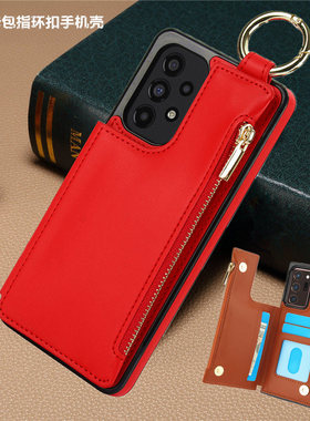 note20 ultra case适用三星A13手机壳a53卡包samsung a72 5G指环扣a73三星a52s手機殼背後咭a51卡夹電話cover