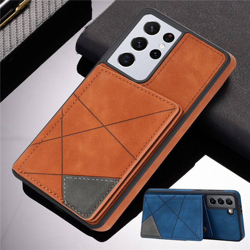 畅晟三星S21手机壳适用samsung s21plus case手機殼S21ultra卡包支架Galaxy皮套商务外壳潮男新款card cover