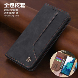 wallet 适用于S20 purse cover 三星手机壳Samsung带翻盖S20FE插卡Galaxy皮套Ultra全包plus十壳商务男士 case