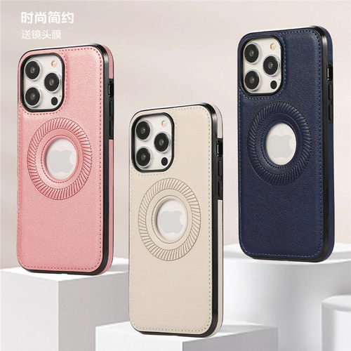 适用iphone14pro手机壳露标镂空