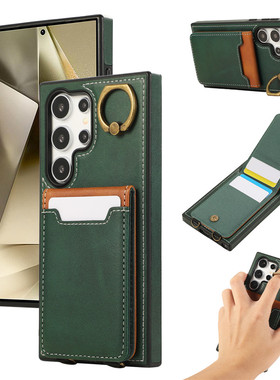 适用三星Samsung S24ultra手机壳插卡S23FE手机電話保护套卡包S22Plus case防摔皮套galaxy s23cover手機殼
