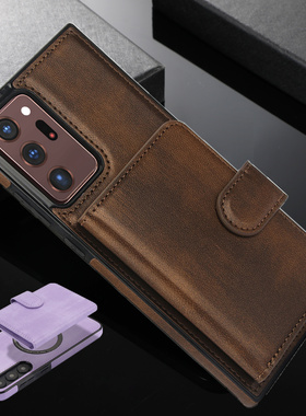 磁吸卡包手机壳适用三星note20ultra手机壳可插卡a53商务皮套a71防摔a52男女款a14高级感a13潮a72 case cover