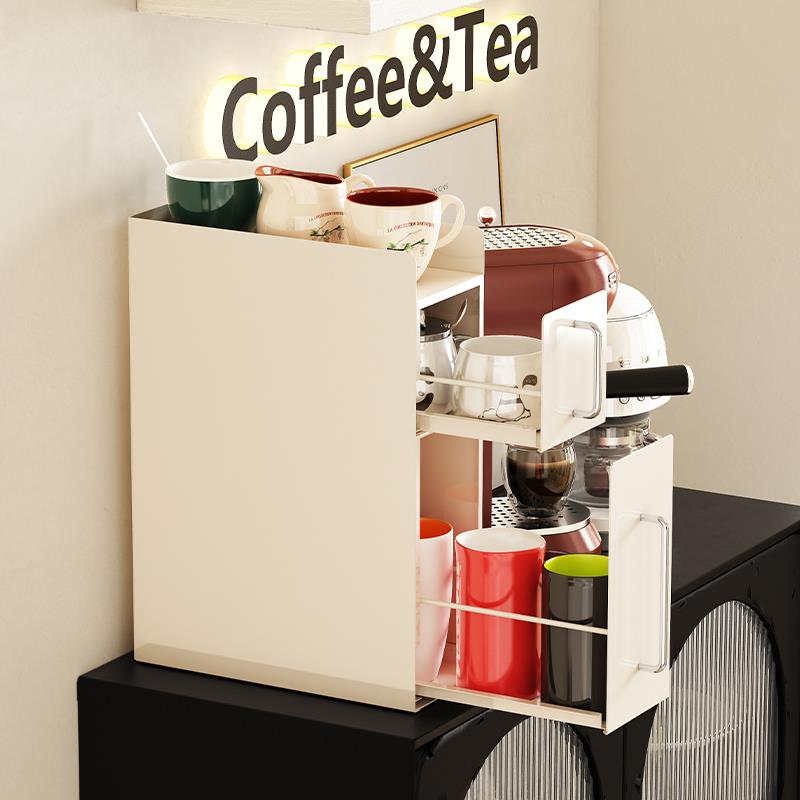 防尘杯子收纳置物架杯架水杯茶具茶杯架咖啡马克杯抽拉收纳盒