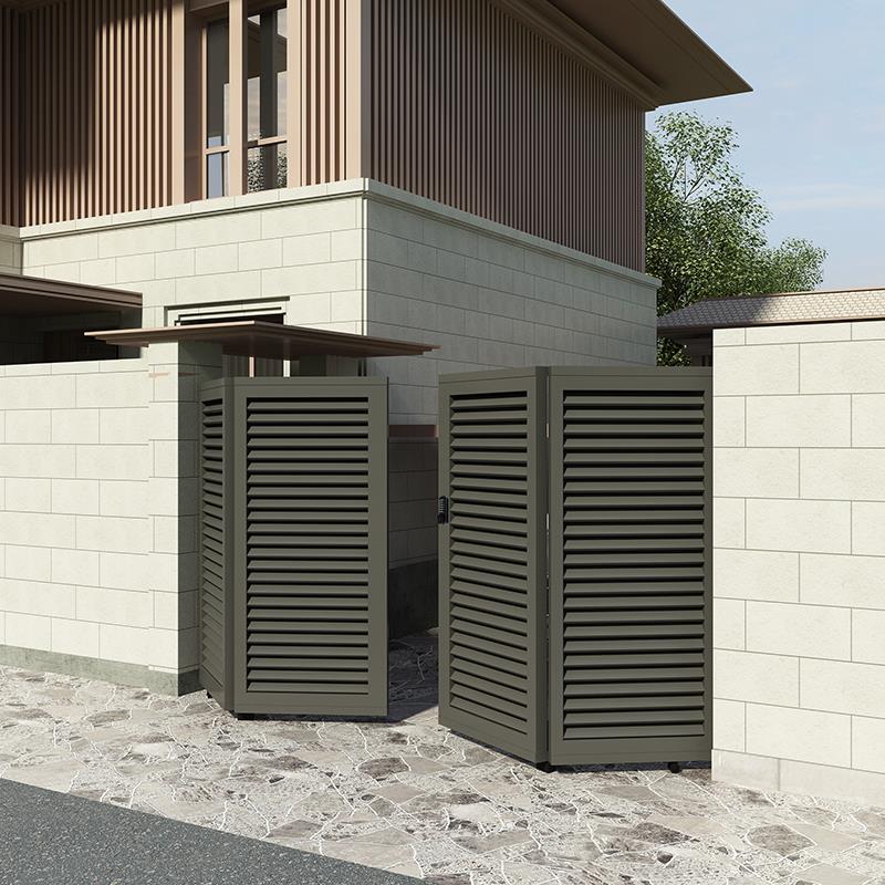 铝合金别墅大门电动平移门四扇折叠庭院大门户外铁艺栅栏单双开门