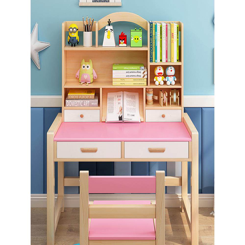 实木儿童学习桌小学生可升降写字桌椅套装小孩家用书桌简约课桌椅