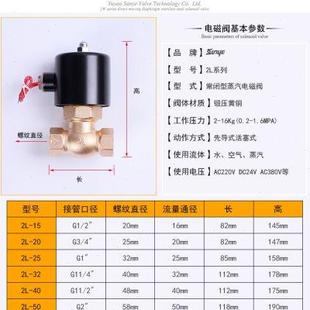 高温200度高压16KG 2L蒸汽电磁阀气阀 4分6分1寸1.2寸AC220VDC24V