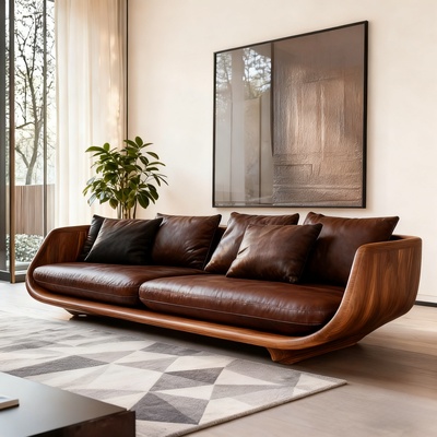 新中式北美黑胡桃全实木沙发组合