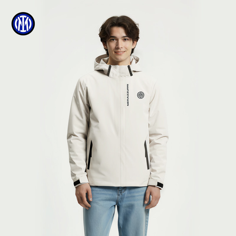 国际米兰风雨衣国米男士保暖防水冲锋外套双层NERAZZURRI款
