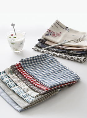 包邮简约餐垫日式棉麻隔热盘子餐布西餐桌垫学生餐巾摆拍背景布艺