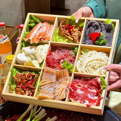 日式烤肉菜盘九宫格火锅拼盘烤肉店蔬菜配菜托盘餐具分格菌菇摆盘