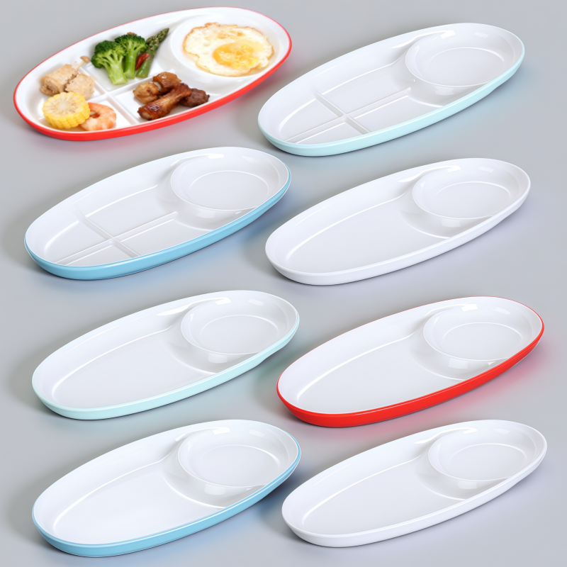 大米先生同款自选称重快餐店商用密胺餐具套装学校食堂中式菜盘子