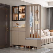 实木入户玄关柜正对门隔断柜客厅酒柜靠墙鞋 柜一体轻奢现代屏风柜