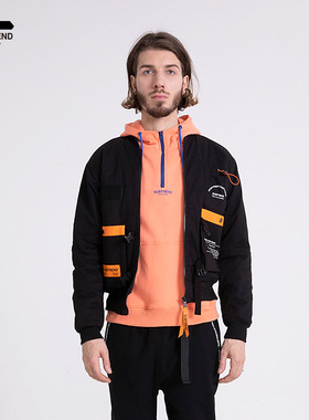 SUBTREND潮牌撞色加绒棒球服3M新雪丽棉服棉衣男女同款