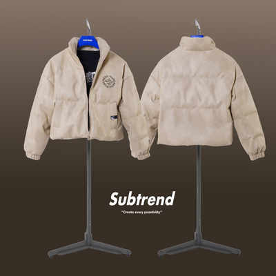 Subtrend复卡其立领小熊羽绒服