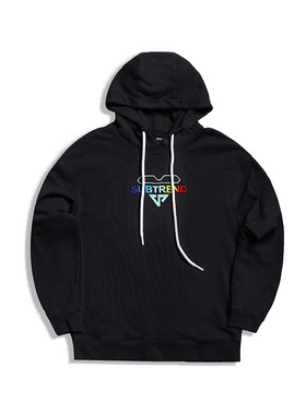 意大利SUBTREND春季潮牌新款经典爆款黑色连帽卫衣