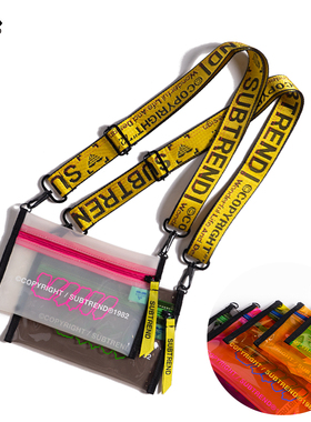 意大利SUBTREND潮牌多色透明包彩虹色果冻包单肩手提男女包