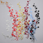 中国风刺绣梅花布贴大号补丁贴旗袍时尚 装 饰补破洞衣服贴熨烫贴花