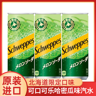 北海道日本進口schweppes可口可樂怡泉哈密瓜味氣泡汽水蘇打飲料