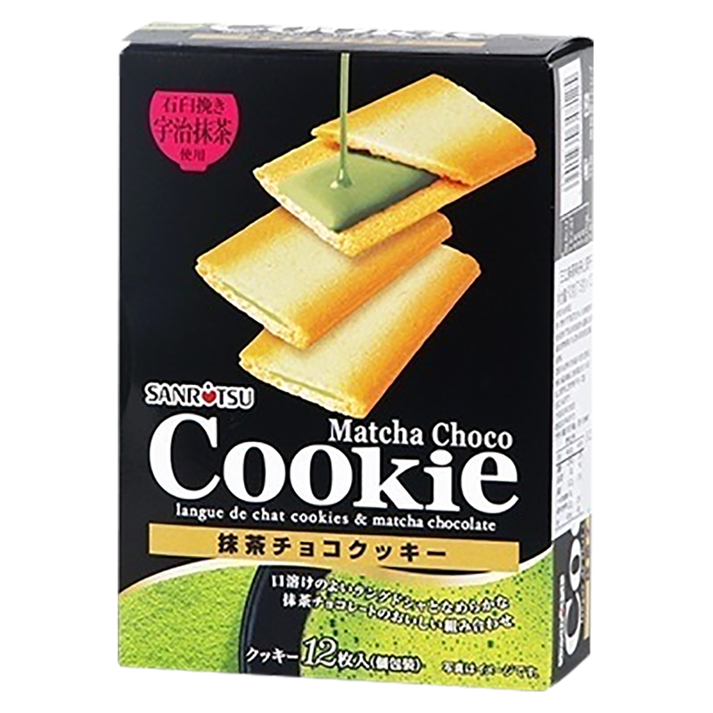 日本进口三立夹心饼干抹茶巧克力