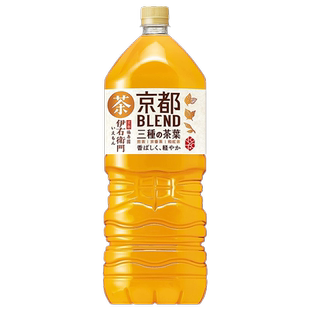 日本进口三得利伊右卫门混合茶绿茶京都福寿园饮料无糖大瓶装2L