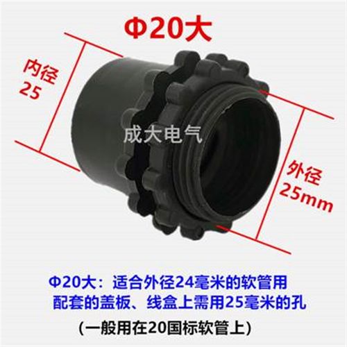 包塑金属软管塑料接头波纹管蛇皮管黑尼龙接头锁母穿线软管黑接头