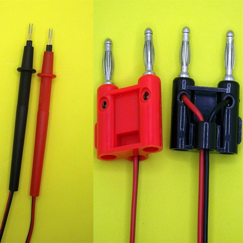 电池测试线表棒内阻电压电流综合表笔四线弹性探针香蕉4芯开尔夹