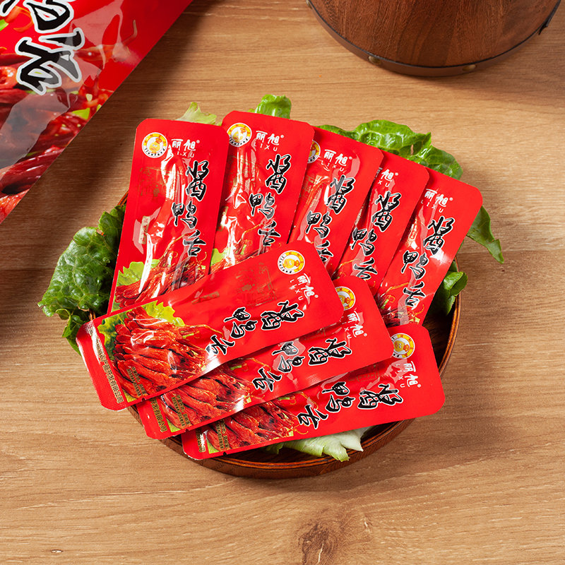 丽旭休闲办公室小吃开袋即食鸭舌458g袋装