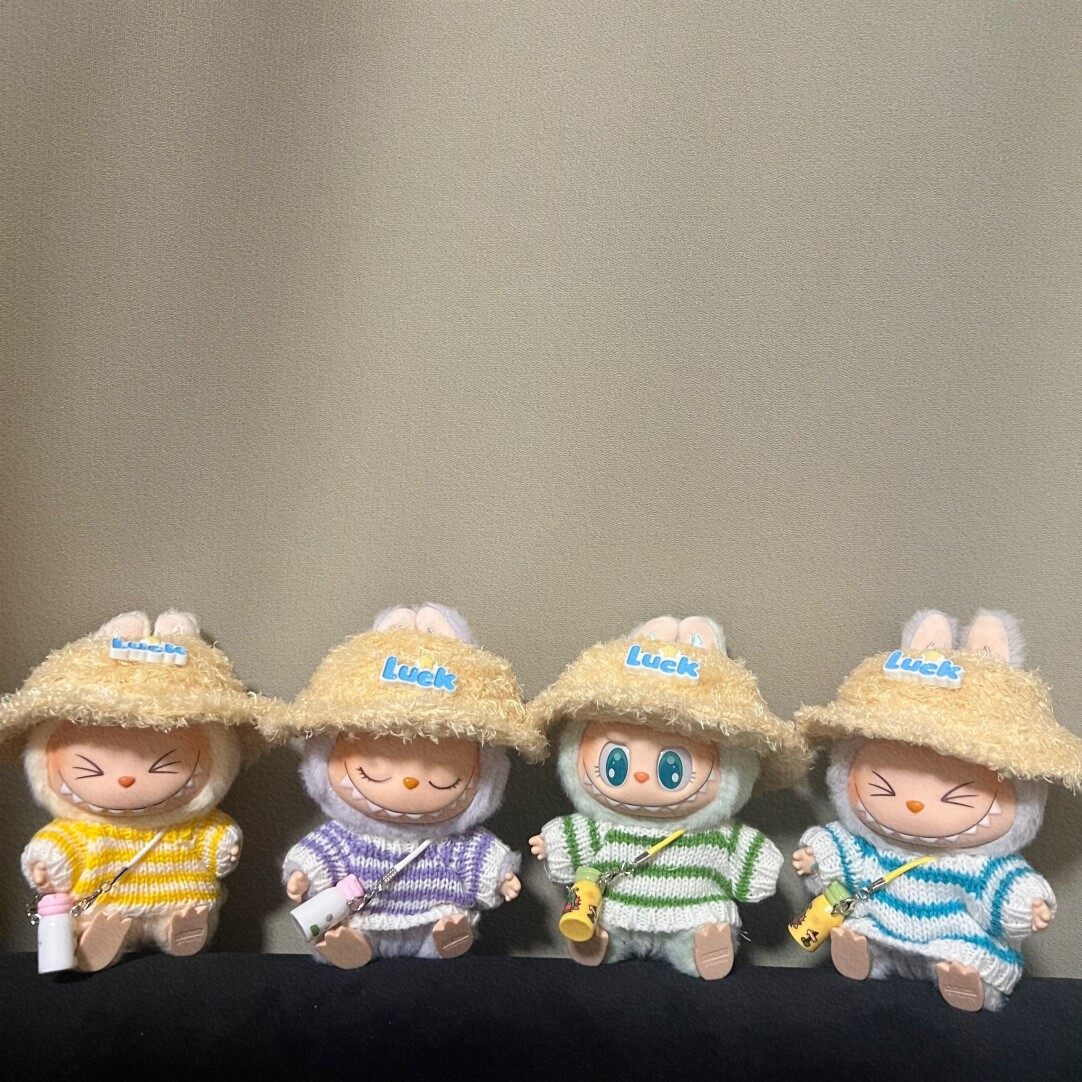 仅娃衣现货 一二代Labubu衣服挂件拉布布娃衣条纹毛衣帽子衣服