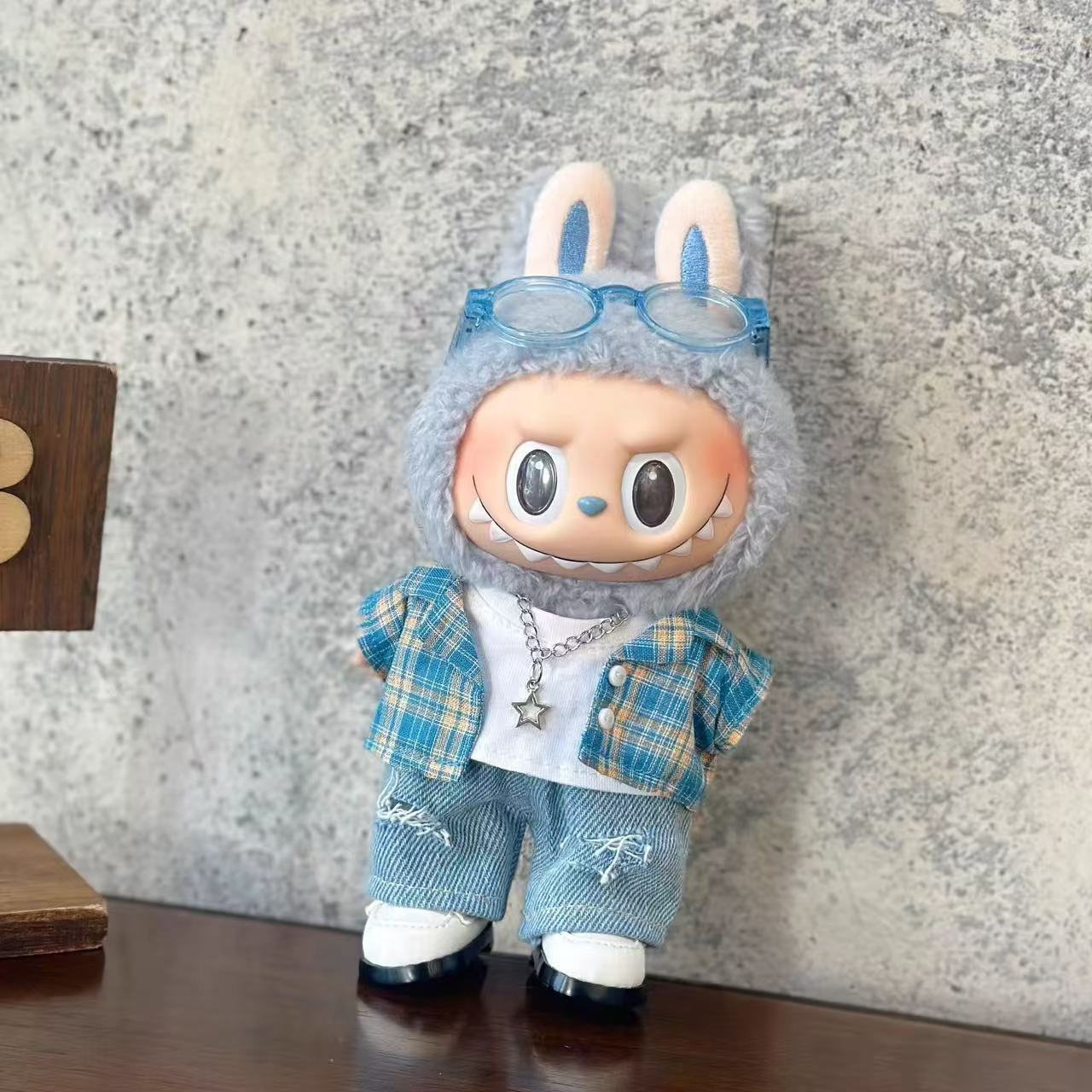 仅娃衣替ubu娃衣着衫布格子ab仅玩偶L马卡龙拉布公仔1娃衣7cm